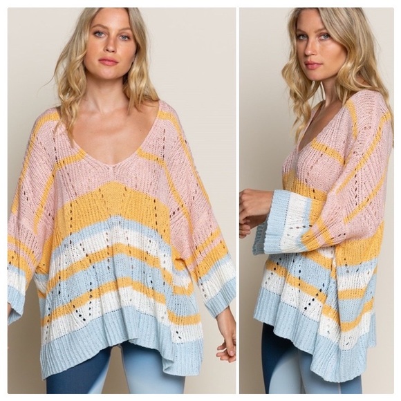 POL Sweaters - Rose Dawn Boxy Oversized Sweater
